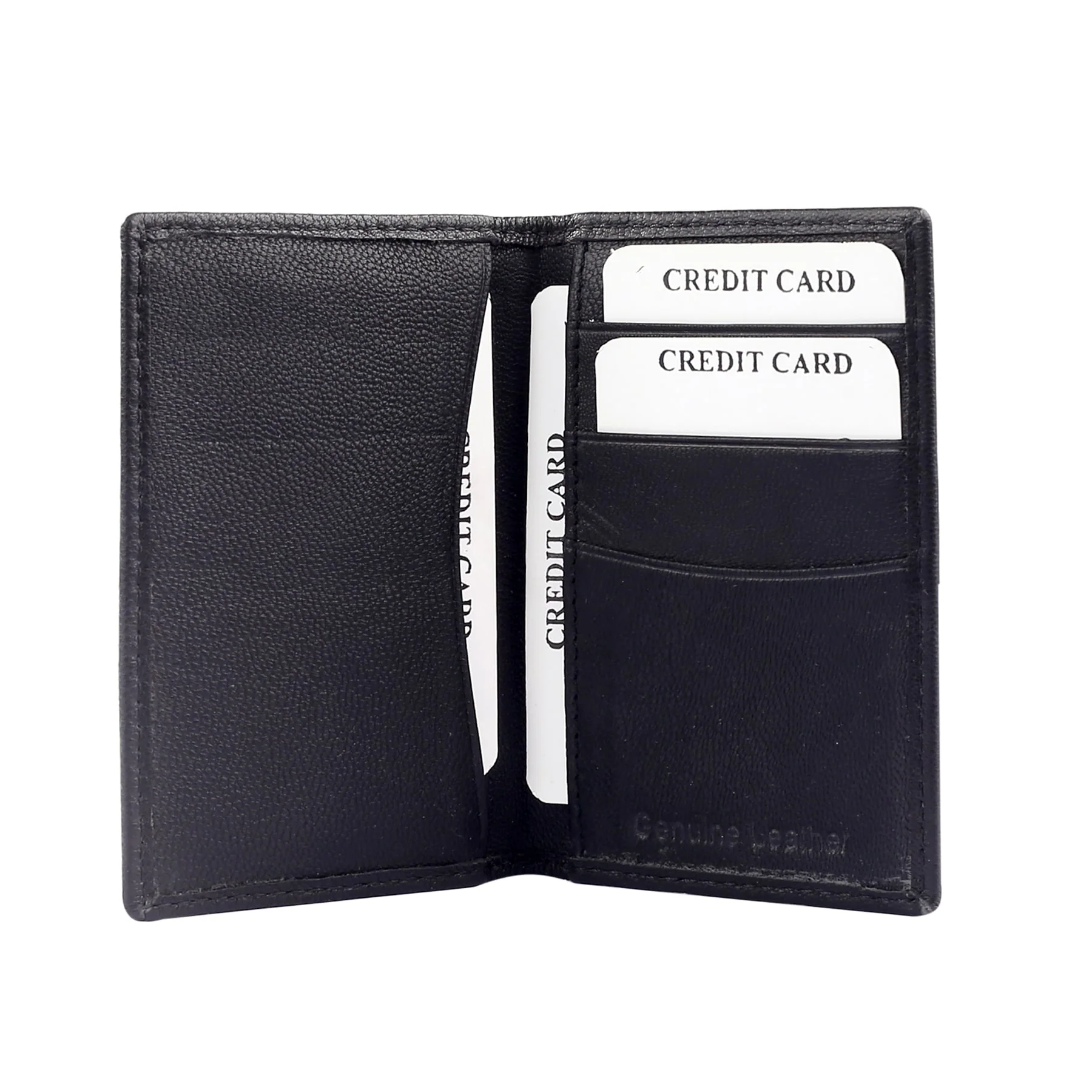 Bacca Bucci Genuine Leather Unisex Bi-Fold Credit Card Holder Wallet - Image 2