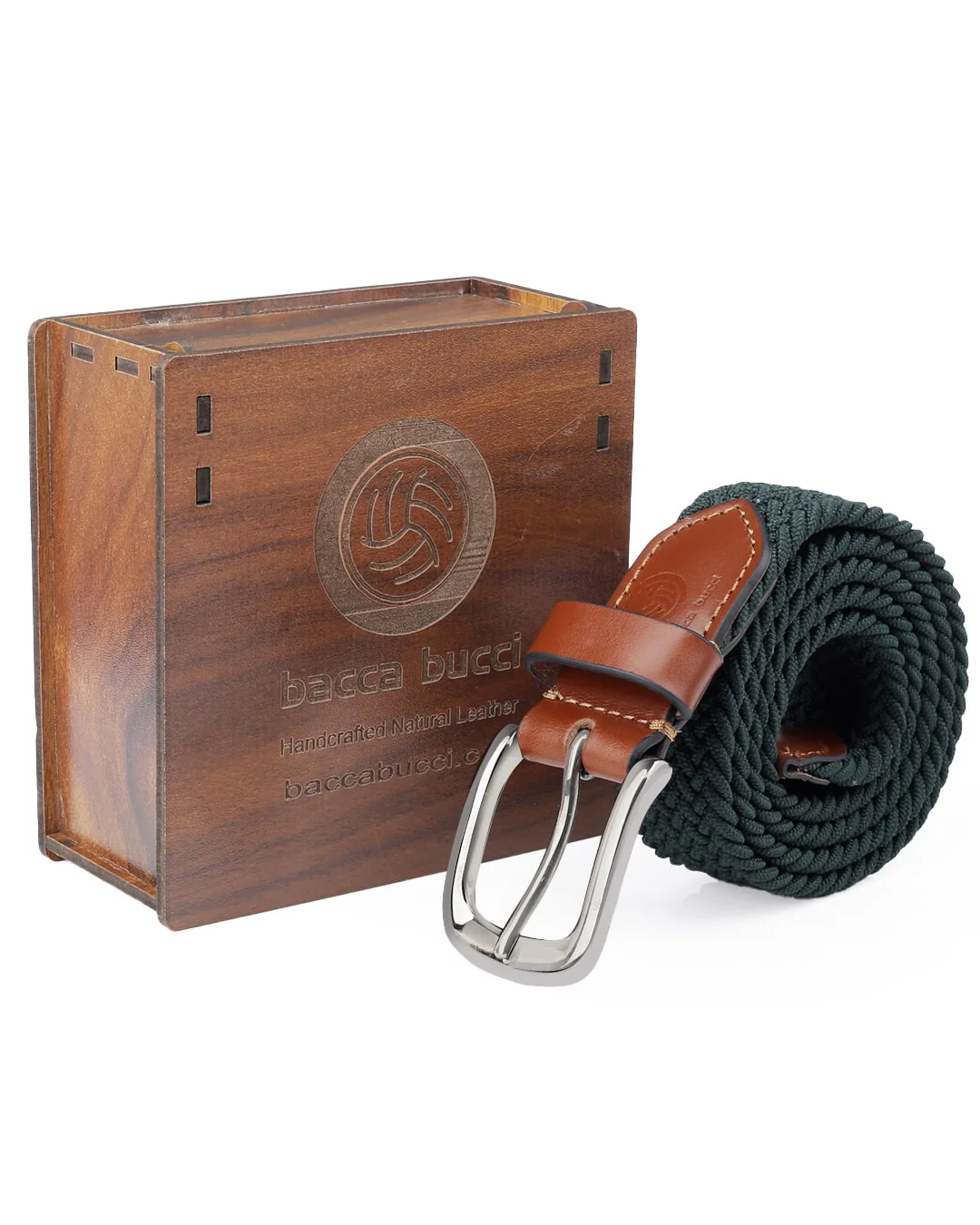 Bacca Bucci Men's Premium Elastic Braided Stretch Belt—Perfect for Golf, Casual, and Everyday Wear - Image 4